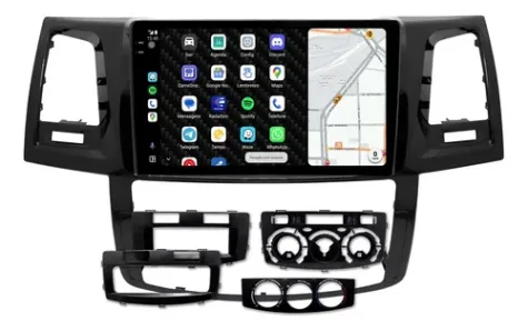 TOYOTA HILUX 2005/2016 DIGITAL - ANALOGICO KIT STANDARD - CENTRAL MULTIMEDIA 9" ADAK ANDROID 4CORE + 4GB RAM + 64GB ROM