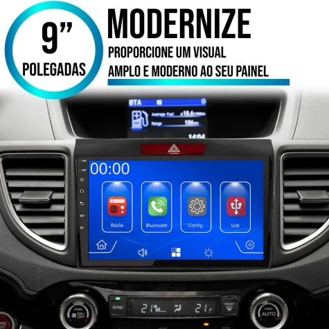 HONDA CRV 2012/2016 KIT PREMIUM - CENTRAL MULTIMIDIA 9" ADAK ANDROID 8CORE + 4GB RAM + 64GB ROM