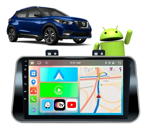 NISSAN KICKS 2016/2021 KIT PREMIUM - CENTRAL MULTIMEDIA 9" ADAK ANDROID 8CORE + 4GB RAM + 64GB ROM