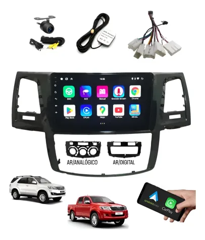 TOYOTA HILUX 2005/2016 DIGITAL - ANALOGICO KIT STANDARD - CENTRAL MULTIMEDIA 9" ADAK ANDROID 4CORE + 4GB RAM + 64GB ROM