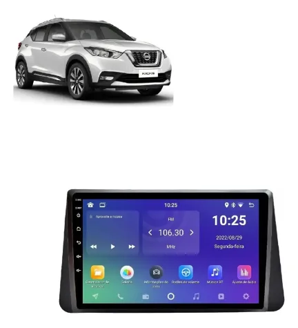 NISSAN KICKS 2016/2021 KIT STANDARD - CENTRAL MULTIMEDIA 9" ADAK ANDROID 4CORE + 4GB RAM + 64GB ROM