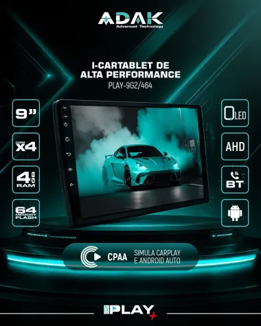 CHEVROLET ONIX/PRISMA/SPIN CENTRAL KIT STANDARD - MULTIMEDIA 9" ADAK ANDROID 4CORE + 4GB RAM + 64GB ROM